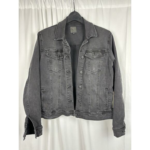 Women's JOE'S Jeans Distress/Washed- 100% Cotton Denim Black Jacket Size L - Picture 1 of 10